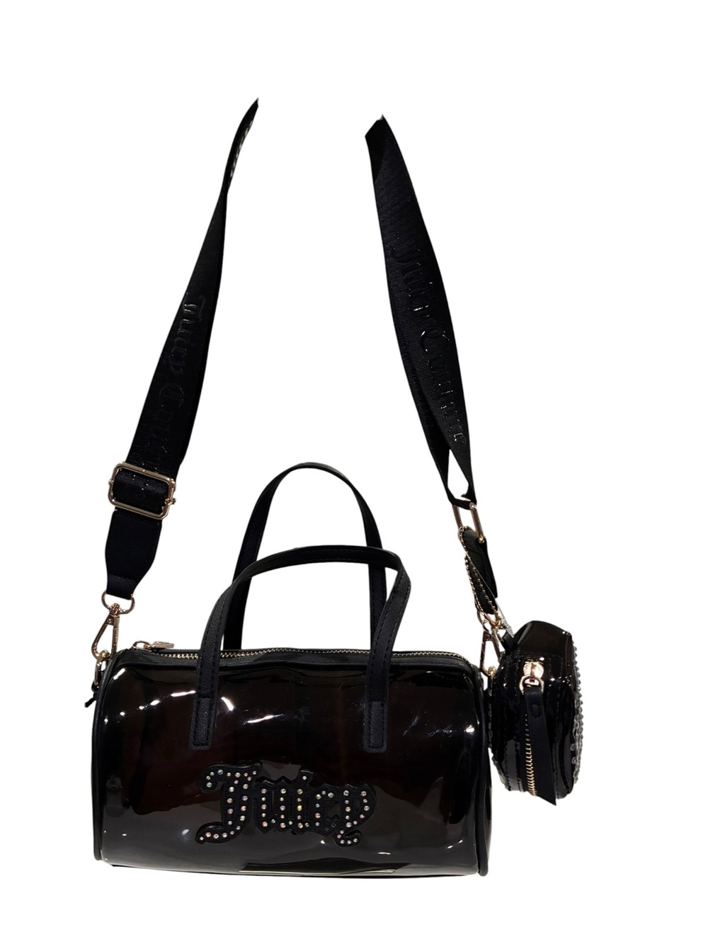 Juicy Couture Queen of Everything Black Sequin Mini Barrel Bag NWT - Picture 3 of 10